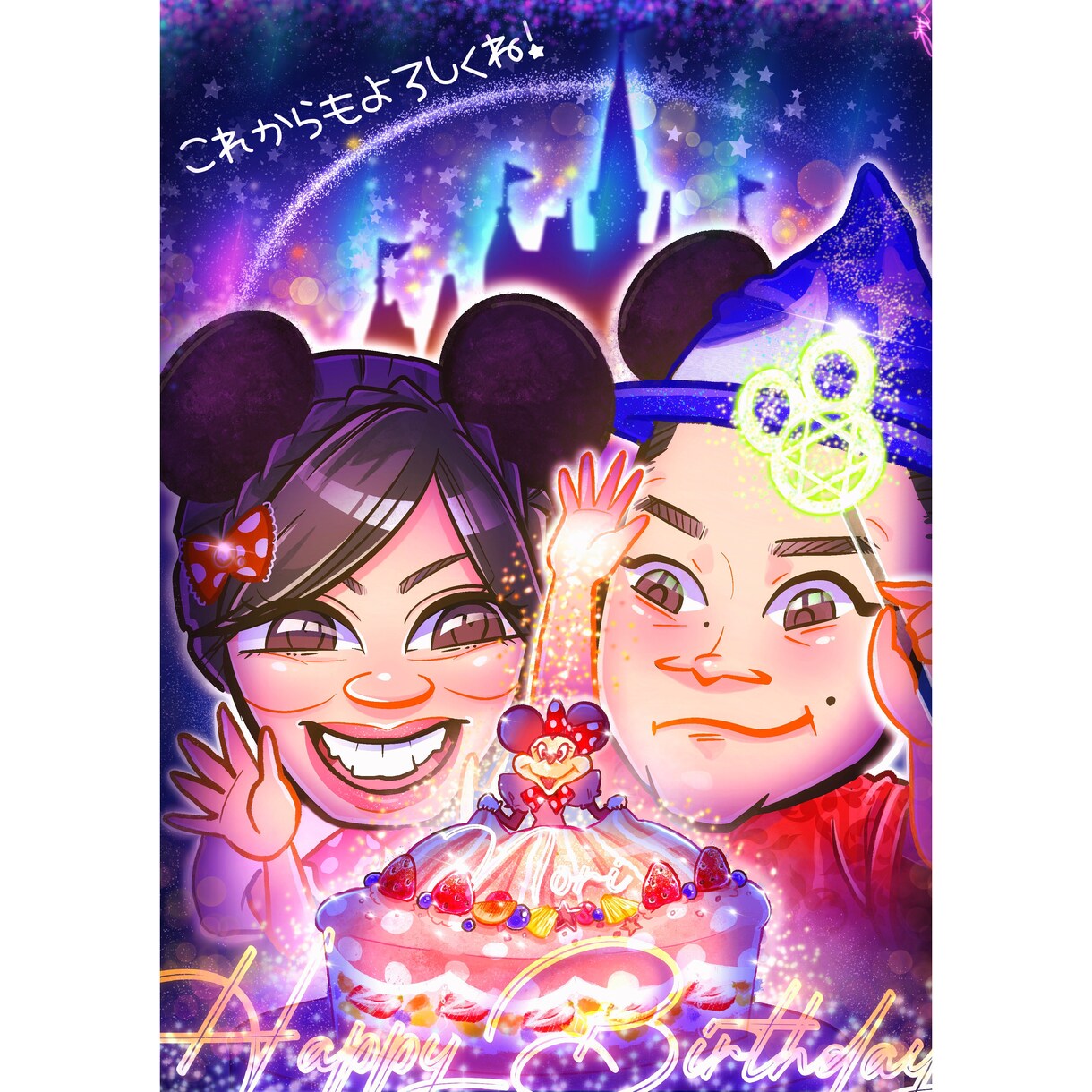 お一人様3500円でトレンディな似顔絵を描きます 3種の背景と文字入れが無料で選べます！ご希望に幅広く対応！ イメージ7