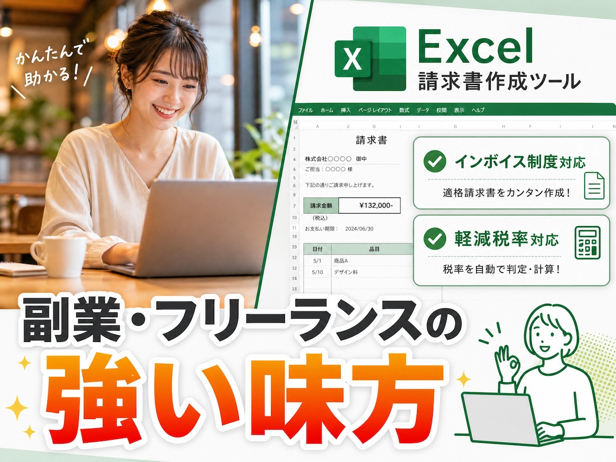 副業向け仕訳帳Excel作成します 入力するだけで集計・試算表まで自動表示 イメージ1