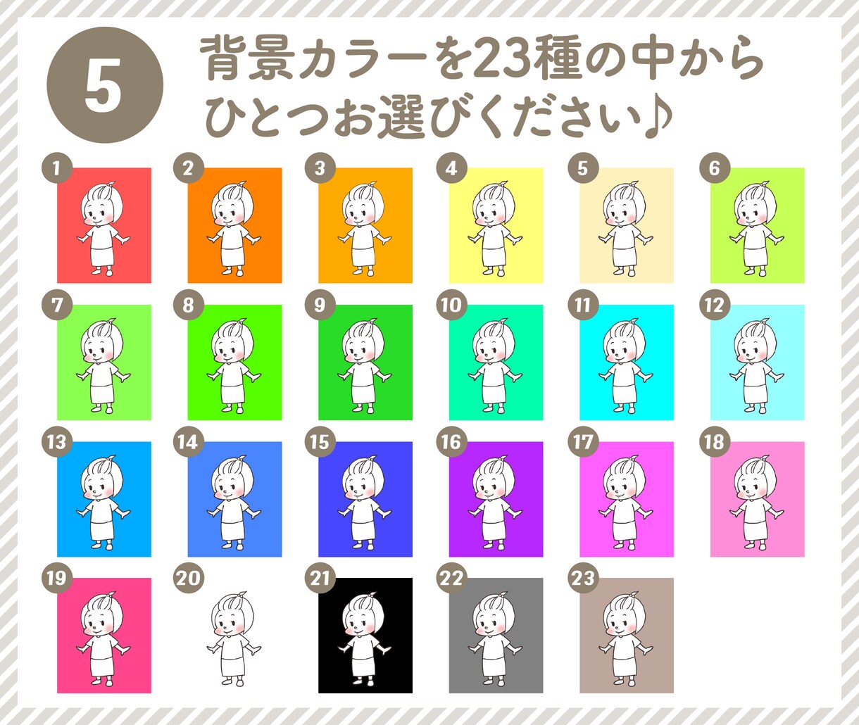 アイコンセミオーダー/表情違いで6種作ります ミニキャラアイコンを自分流に！【組み合わせ1600通】 イメージ7