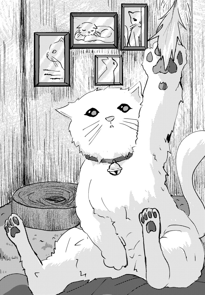 ご家族である動物(種類問わず)のイラストを描きます ご家族の動物ちゃんをコミック風にしてモノクロ絵にします。 イメージ4