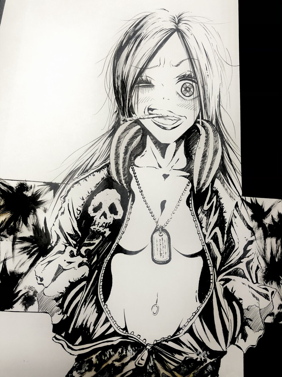 モノトーン✖フルカラー オリジナルイラスト承ります 唯一無二の生原稿にして納品します！データ化も承ります！ イメージ9