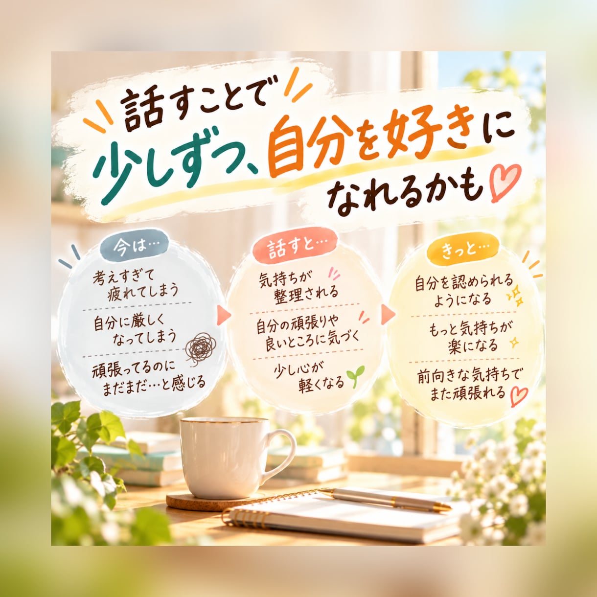自分に厳しいあなたの頑張りを見つけます 見落としているあなたの良さを、一緒に見つける時間 イメージ3