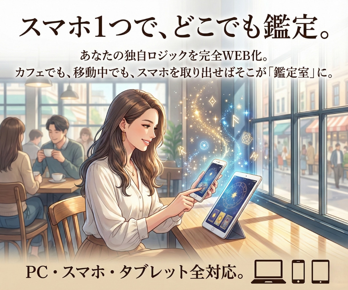 スマホ対応！WEB占いシステム・鑑定自動化します 脱エクセル！計算も文章作成もAIが代行。費用を押さえて導入！ イメージ3