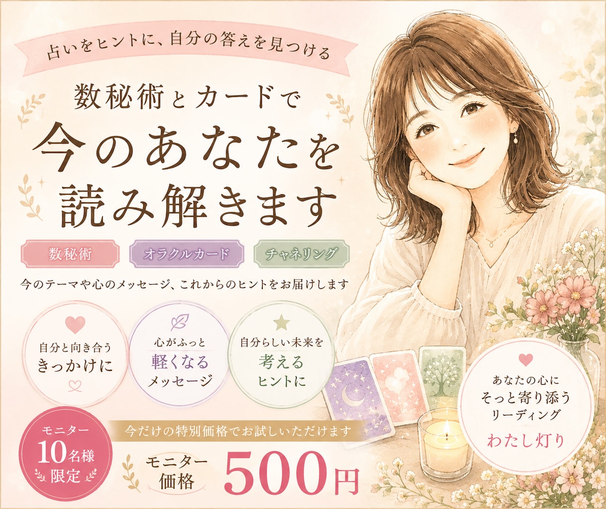 数秘術とカードで今のあなたを読み解きます 占いをヒントに、自分の答えを見つける イメージ1
