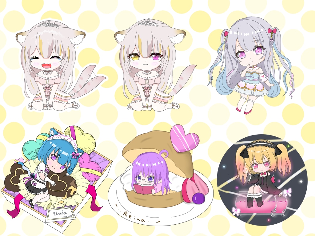 全身価格！小物＋で世界に一つのミニキャラ書きます 小物追加でサムネ用・グッズ制作にも最適なイラストをお届け♪ イメージ3