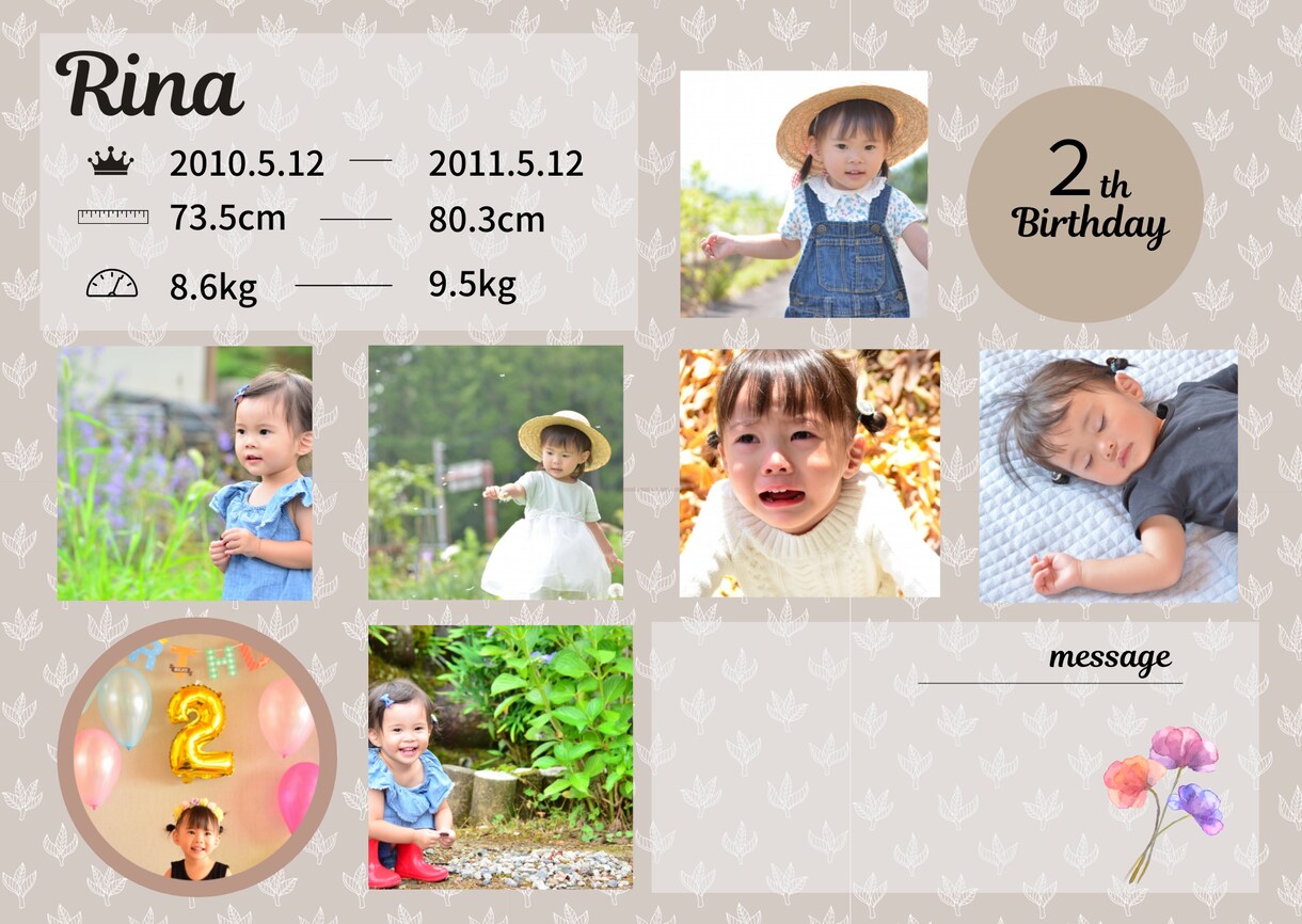 お子様の記念写真をポスターにします photostudioで撮った写真や思い出の写真をポスターに イメージ5