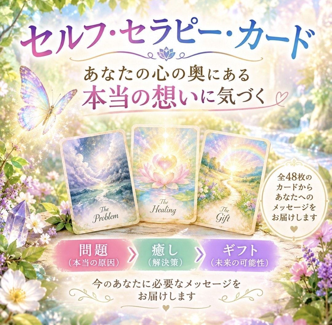 セルフセラピーカードで心の奥のメッセージを届けます 悩みの本当の原因に気づき、癒しとギフトを受け取る イメージ1