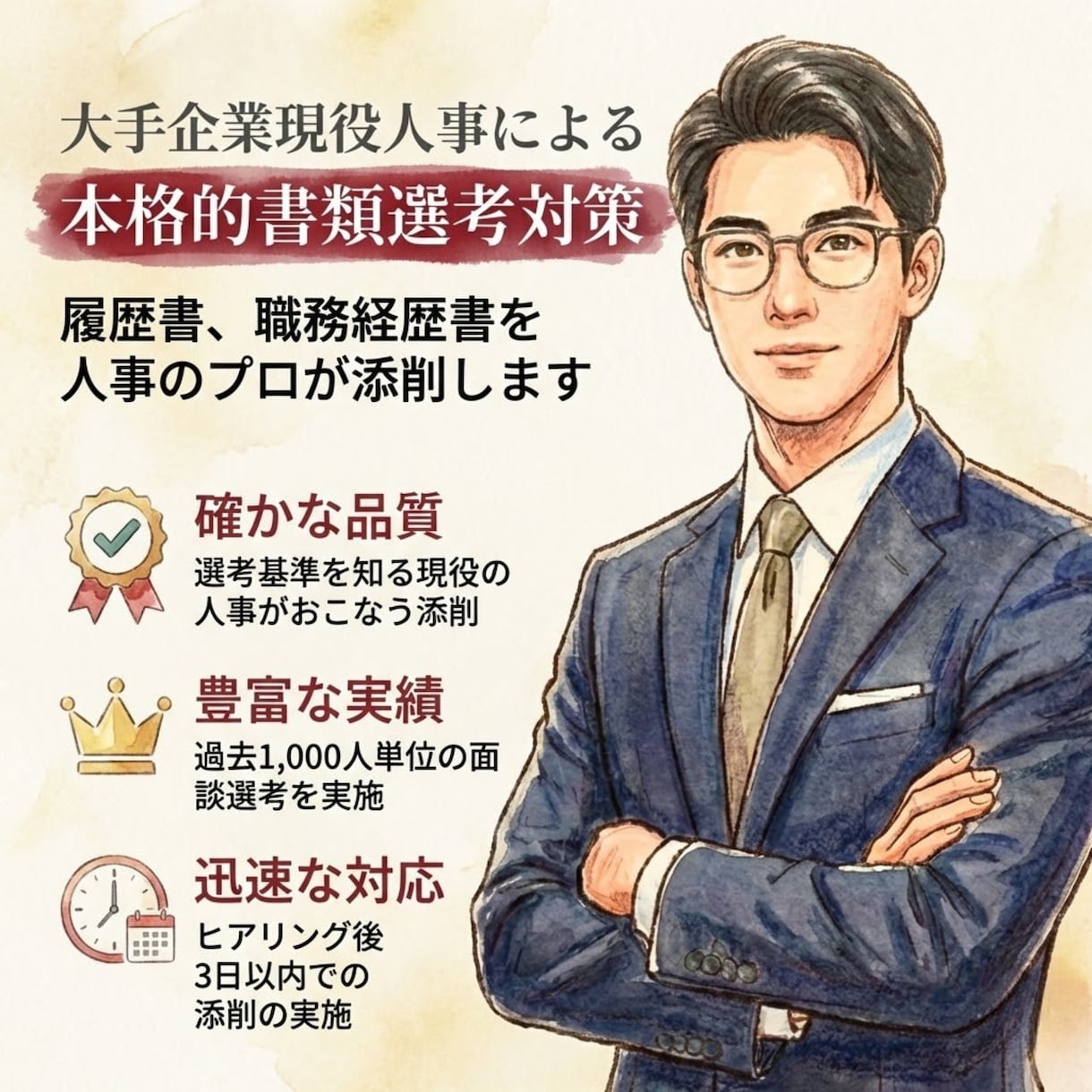 大手現役人事が応募書類を添削します 【書類選考対策】大手企業で採用を行う現役人事によるES添削 イメージ1