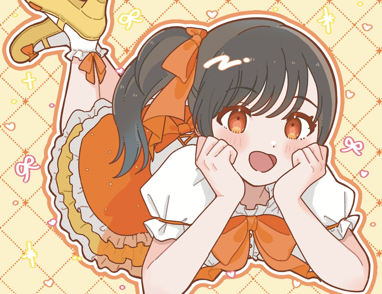 商用OK！ポップで可愛い1枚絵制作します SNSや配信用に使える1枚絵制作いたします。 イメージ5