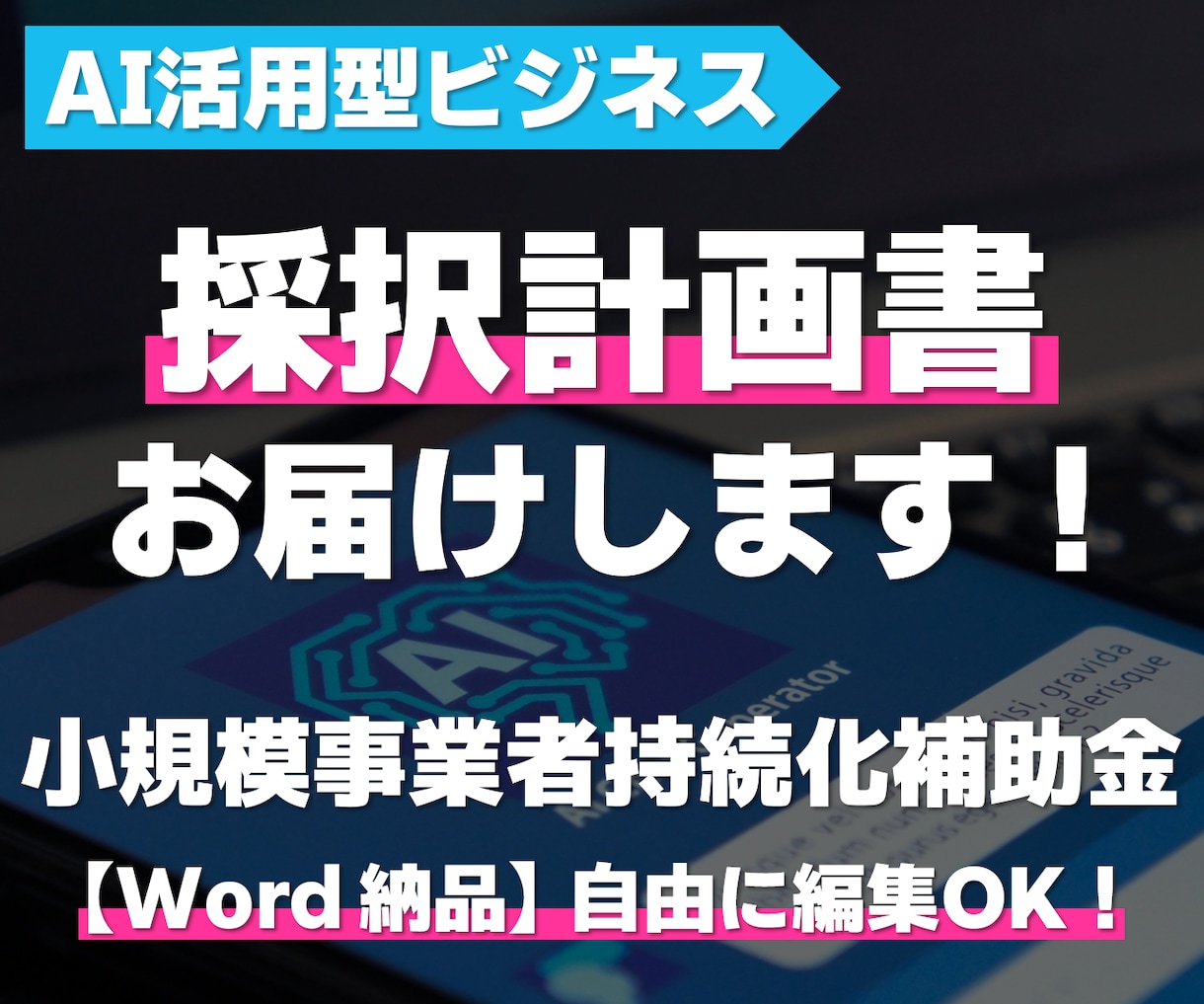 AIビジネス│持続化補助金│採択計画書お届けします 【Word納品】自由に編集OK！小規模事業者持続化補助金向け イメージ1