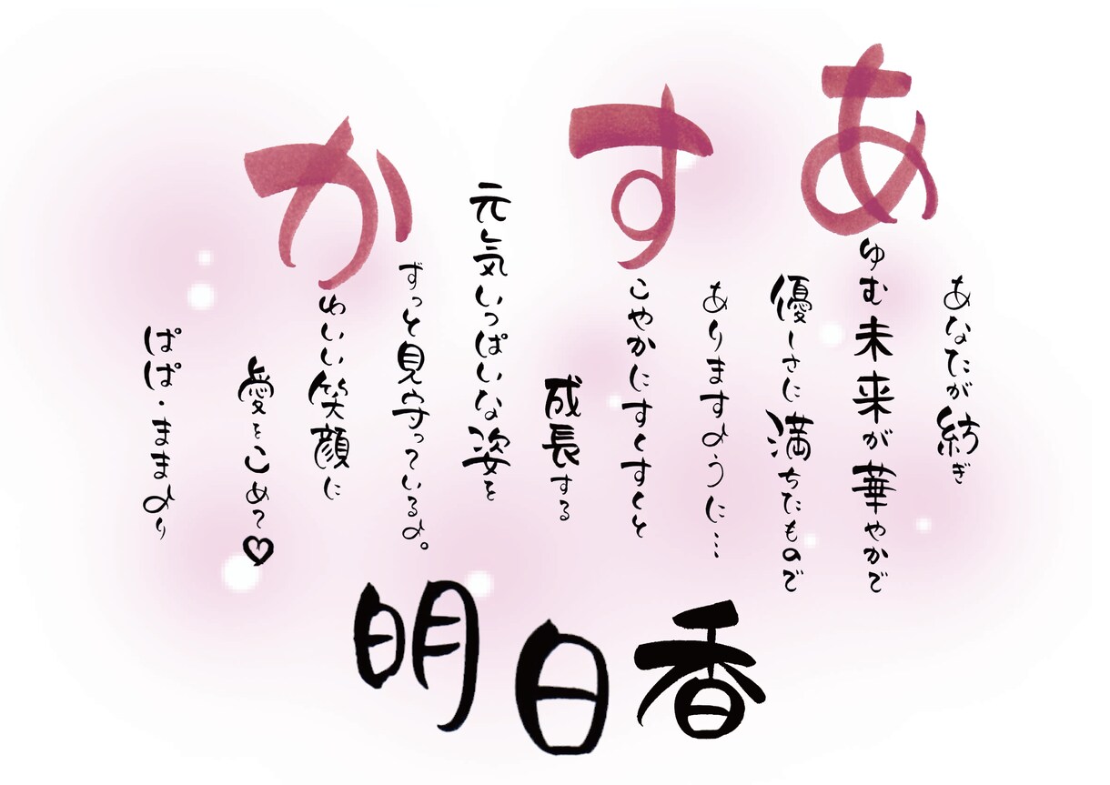 大切なお名前を詩にして記念日を彩ります お名前の入った詩を描きます꙳★*ﾟ イメージ3