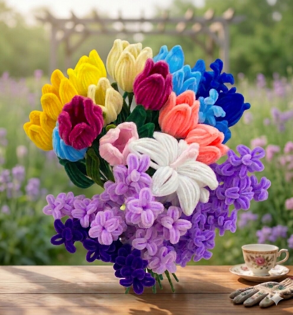 お祝い事の枯れない花束作成いたします 枯れない花束、モールフラワーでお祝い事に彩を イメージ1