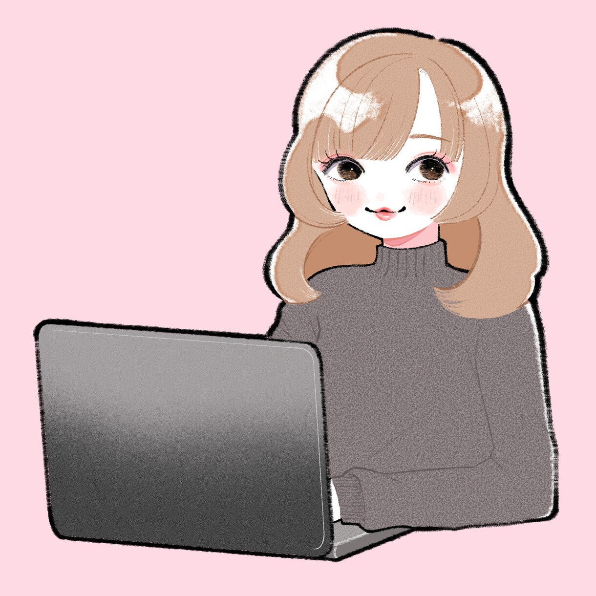 商用◎似顔絵◎オシャレで可愛いアイコン描きます 修正何度でも＆背景3種＆小物2つ無料！記念日やプレゼントにも イメージ4