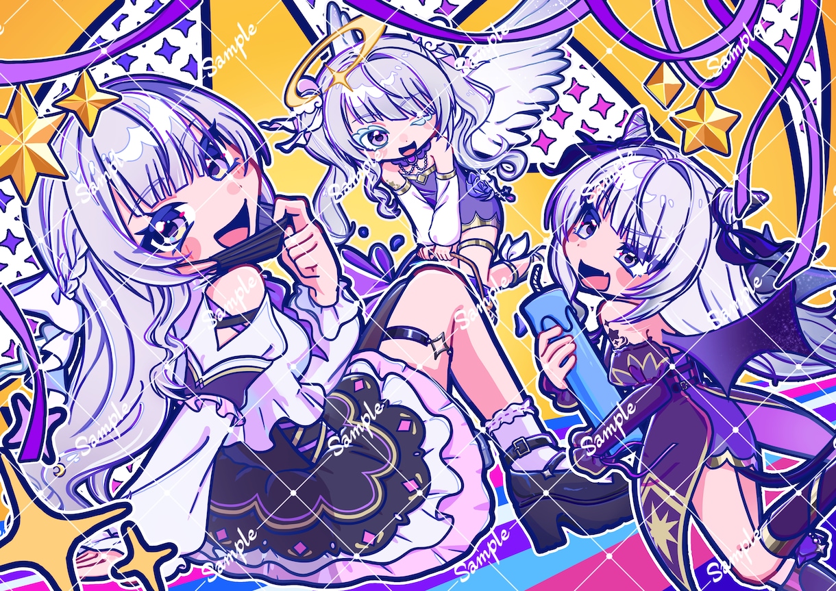 ポップでかわいいアイコンイラストや1枚絵を描きます ポップ＆ビビッド！SNS用アイコン・一枚絵制作します イメージ3