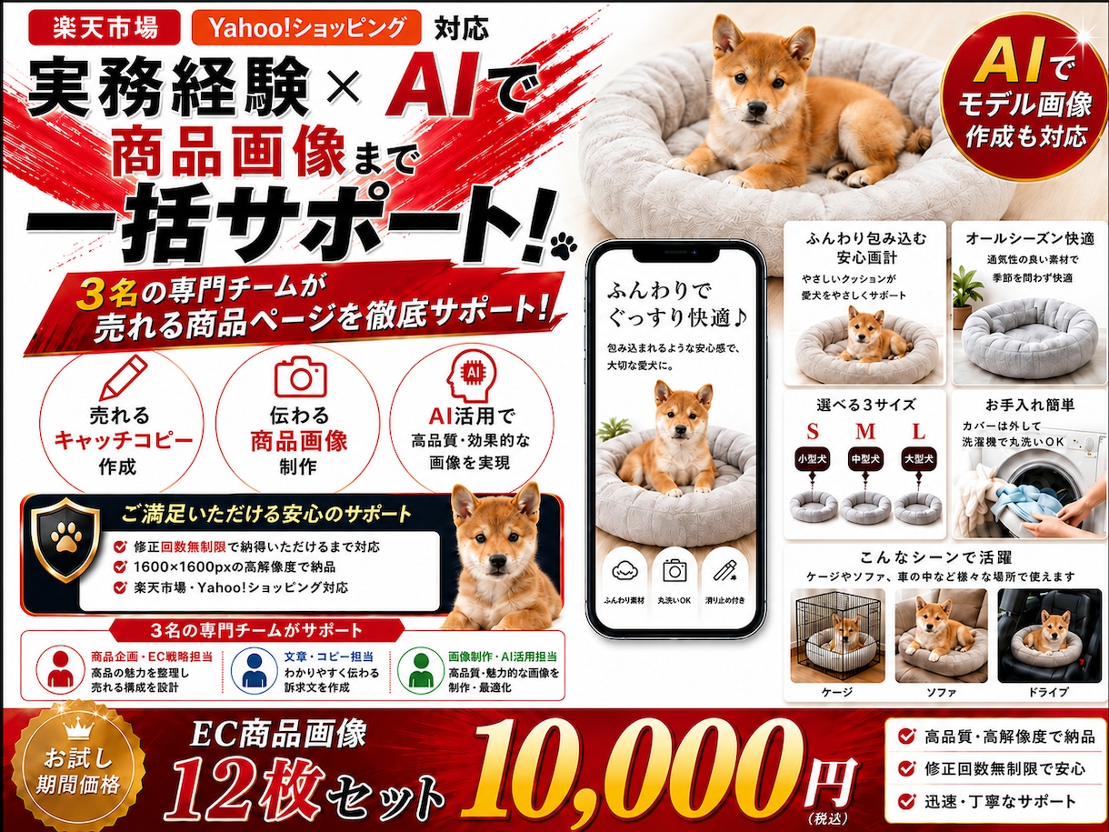 AI活用！売れるECショップの商品画像を作ります 楽天・YAHOO!向け売れる商品画像12枚を丸ごと制作します イメージ2