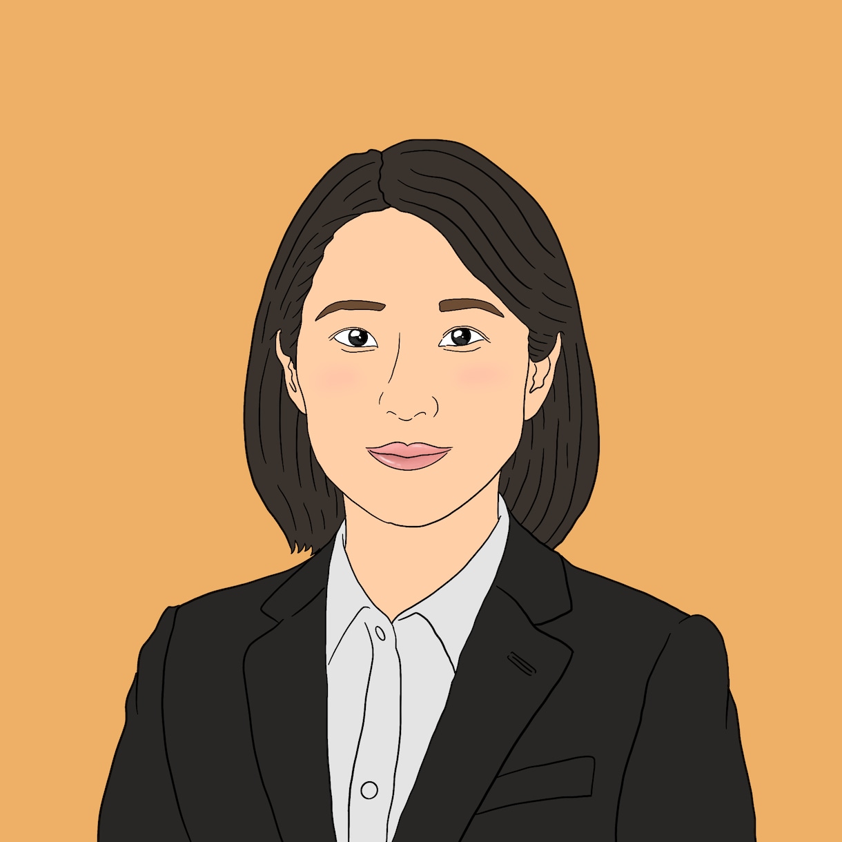 名刺・会社プロフィールに使いやすい似顔絵かきます 清楚感あるビジネス向け似顔絵を制作 イメージ2