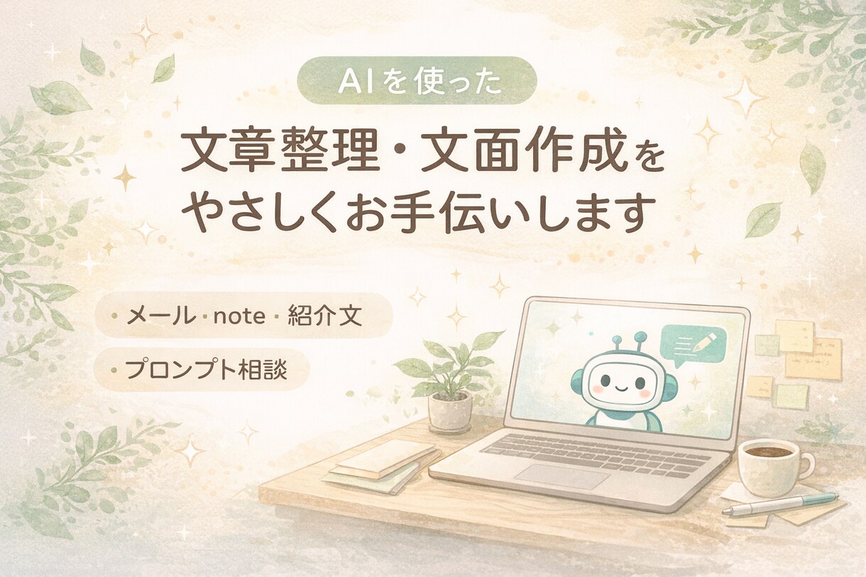 AIを使った文章整理・文面作成をお手伝いします 言いたいことを、伝わる文章に整えます イメージ1