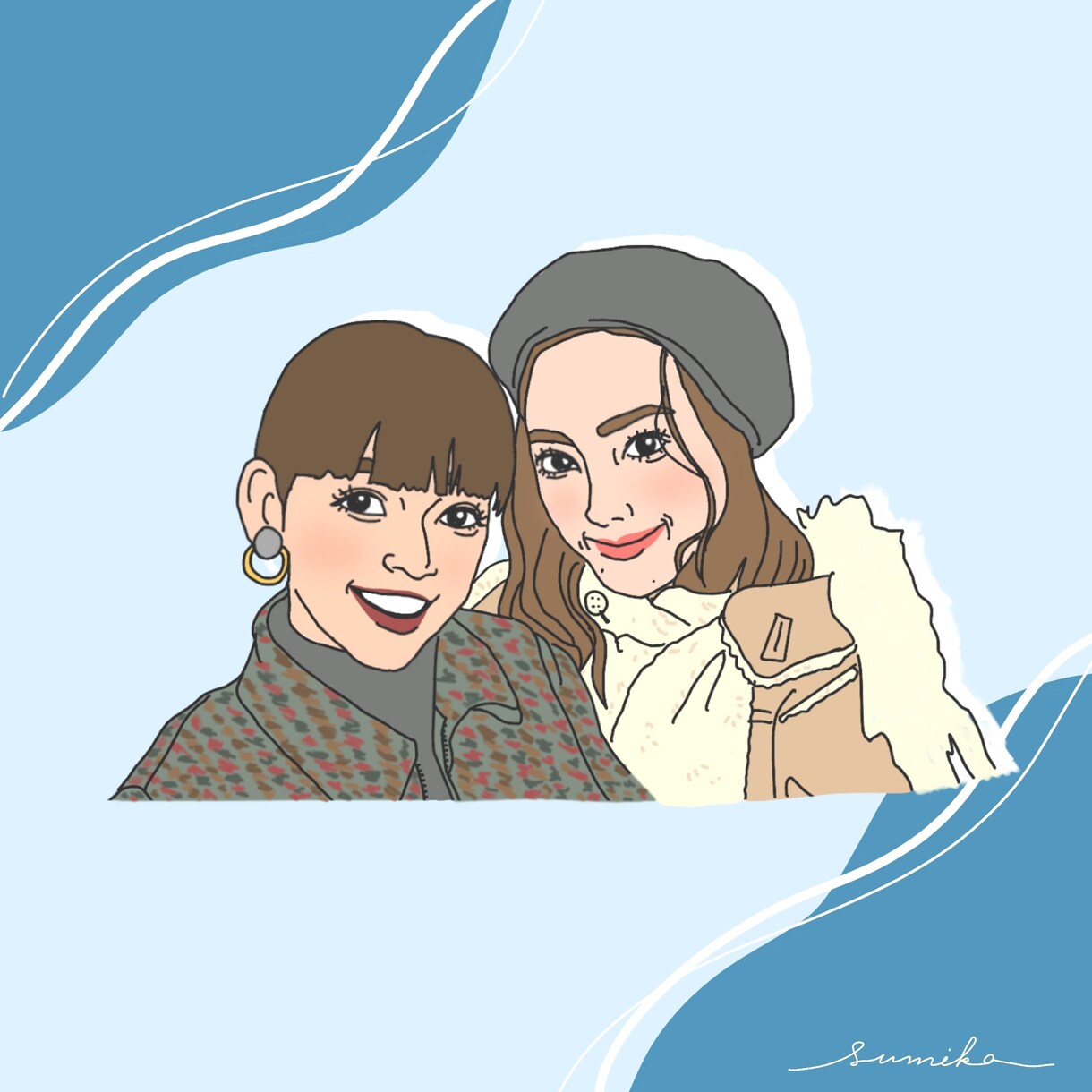 女性に人気◎カラフルでポップなイラストお描きします アイコン、ウェルカムボード、記念日のプレゼントに イメージ5