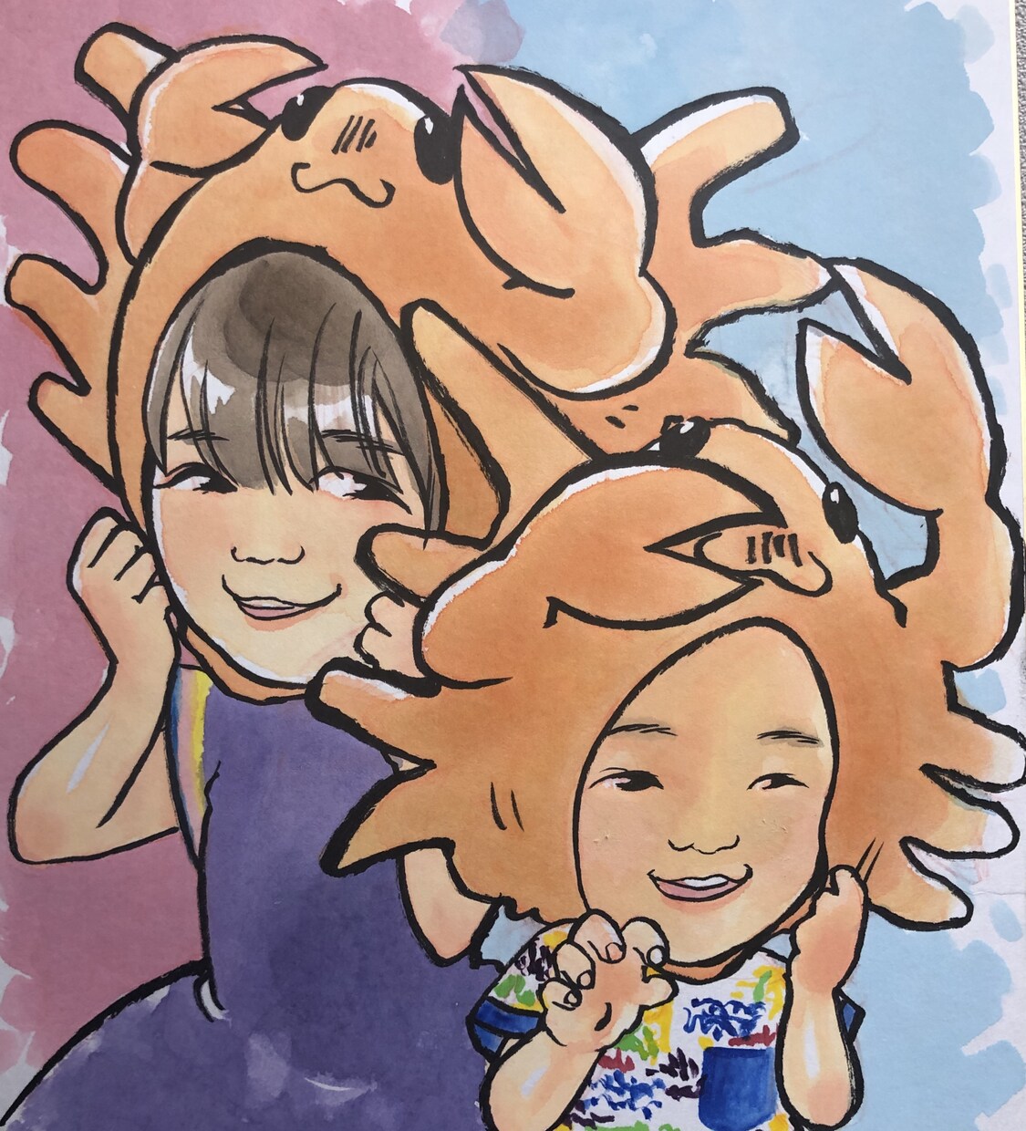 手描き水彩の似顔絵お書きします 優しい水彩の色合いを活かした、穏やかな思い出を色紙に。 イメージ2