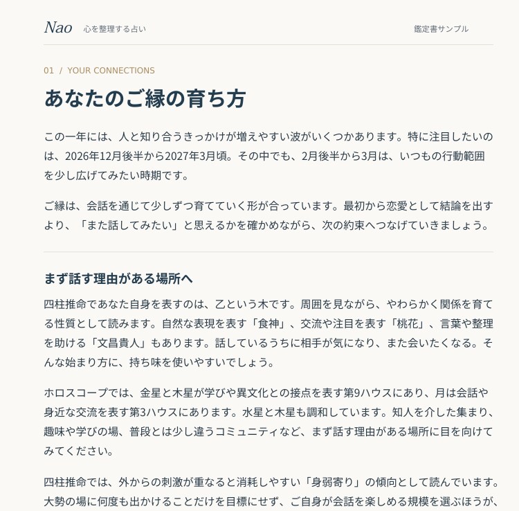 ホロスコープ×四柱推命×九星気学で丁寧に鑑定します 恋愛・仕事・人生の悩みを3つの占術で整理します イメージ5