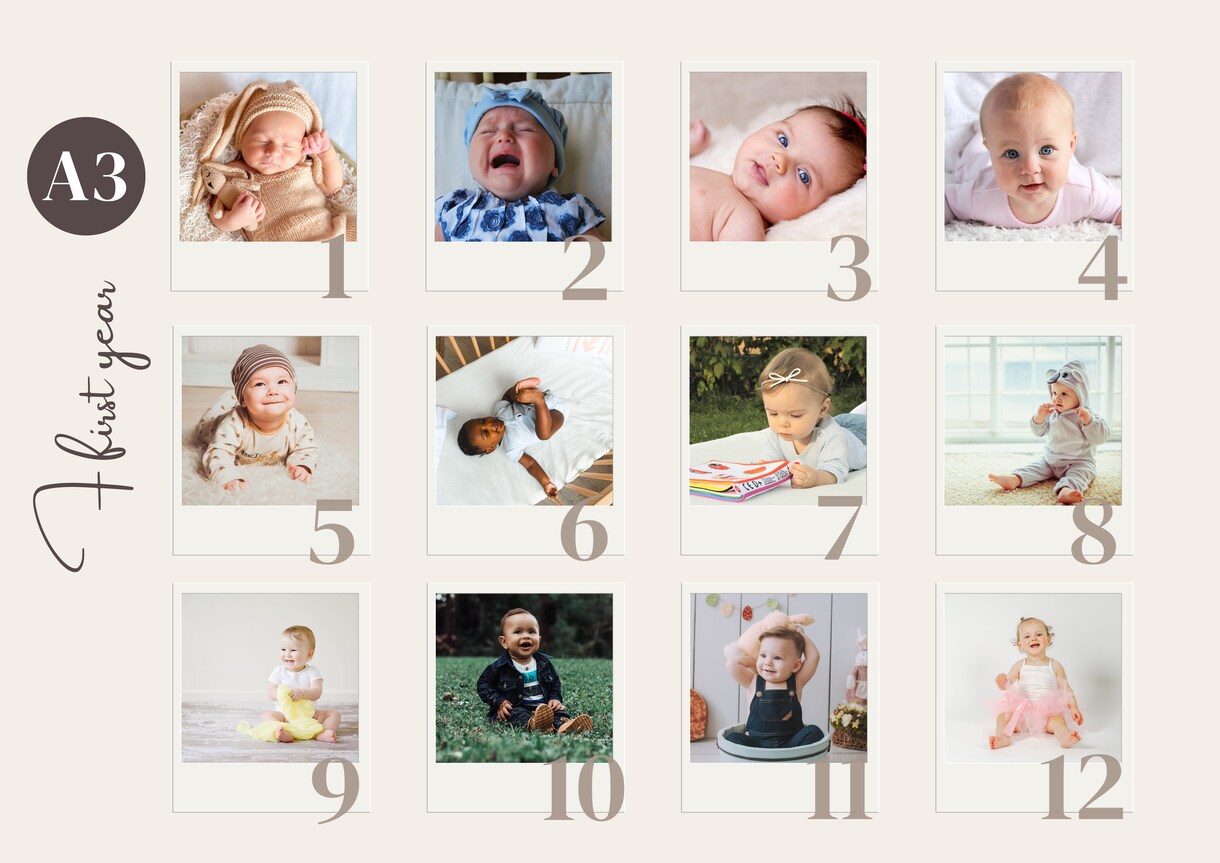 お子さまの初めての１年の成長記録を１枚に収めます Baby　１st　year　photo イメージ1