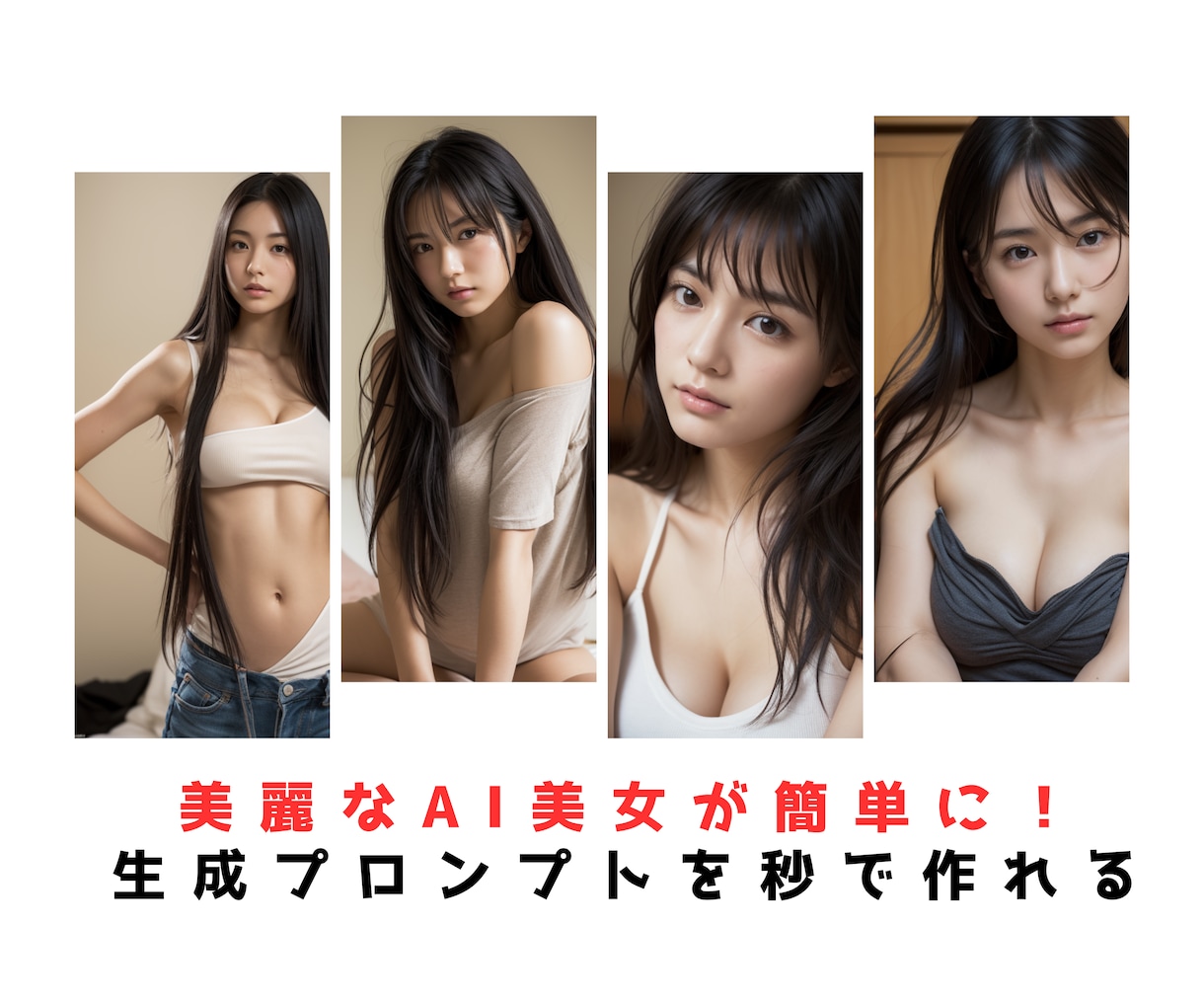 AI美女のプロンプト作成シートを提供します 初心者でも簡単、組み合わせ1億通り以上の作成エクセルシート イメージ3
