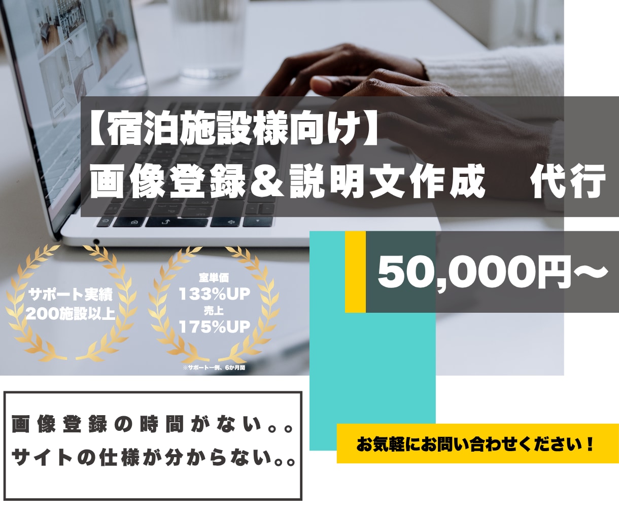 旅館ホテル様向け【画像登録&説明文作成】代行します 旅館ホテル様に画像登録の時間が無いなどのお悩みに対応！ イメージ1