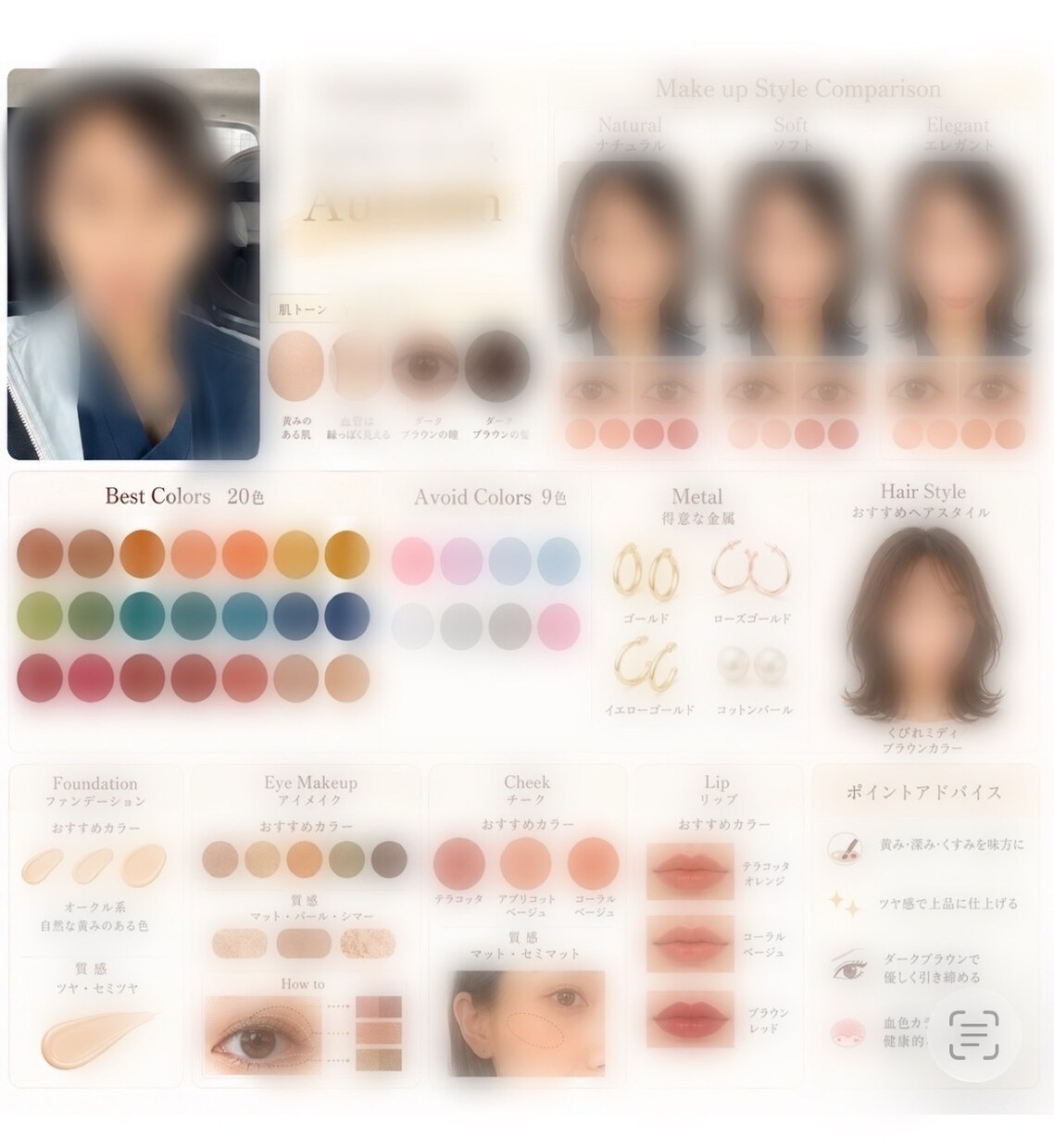 顔写真でカラー診断｜似合う色・髪型をご提案します シュミレーション画像&お客様専用レシピをお渡し♩ イメージ3
