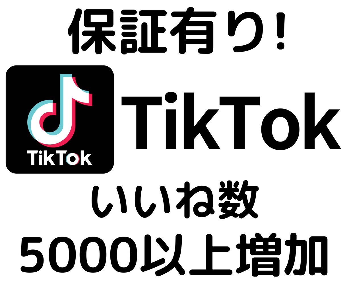 TikTokのいいね数を増やします ＋5000〜増加、アカウントの価値やイメージ向上に イメージ1