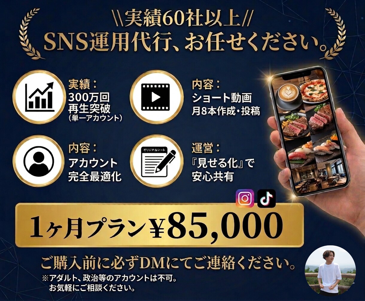 月8本/SNS動画運用を代行します 300万再生の実績で伸ばします イメージ1
