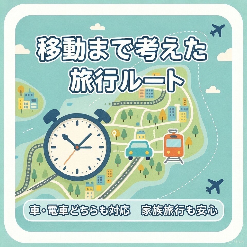 駐車場・移動時間込！失敗しない旅行ルート作成します 車・電車対応｜家族・カップル・一人旅の最適旅行ルートの提案 イメージ1