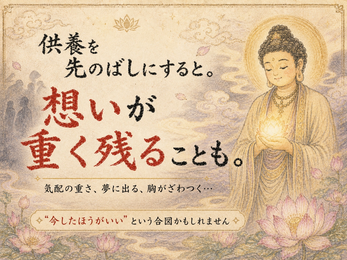 如来供養｜法要できないご先祖様へお盆供養を届けます 霊視で故人様の状態を視て読経供養へ導きます イメージ3