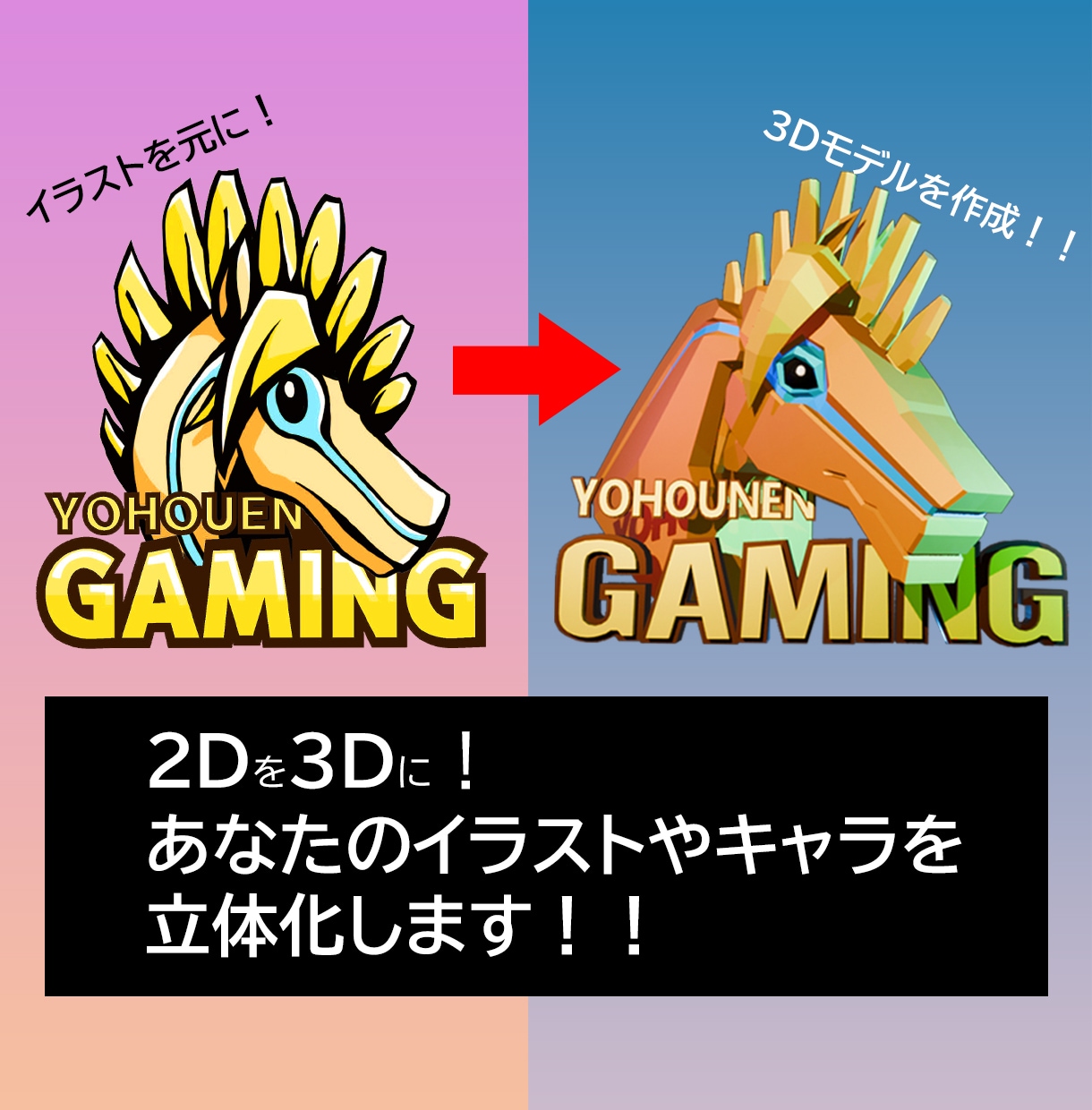 2DイラストをBlenderでシンプル3D化します イラストから3D化したい方！シンプルな3Dモデルを制作します イメージ1