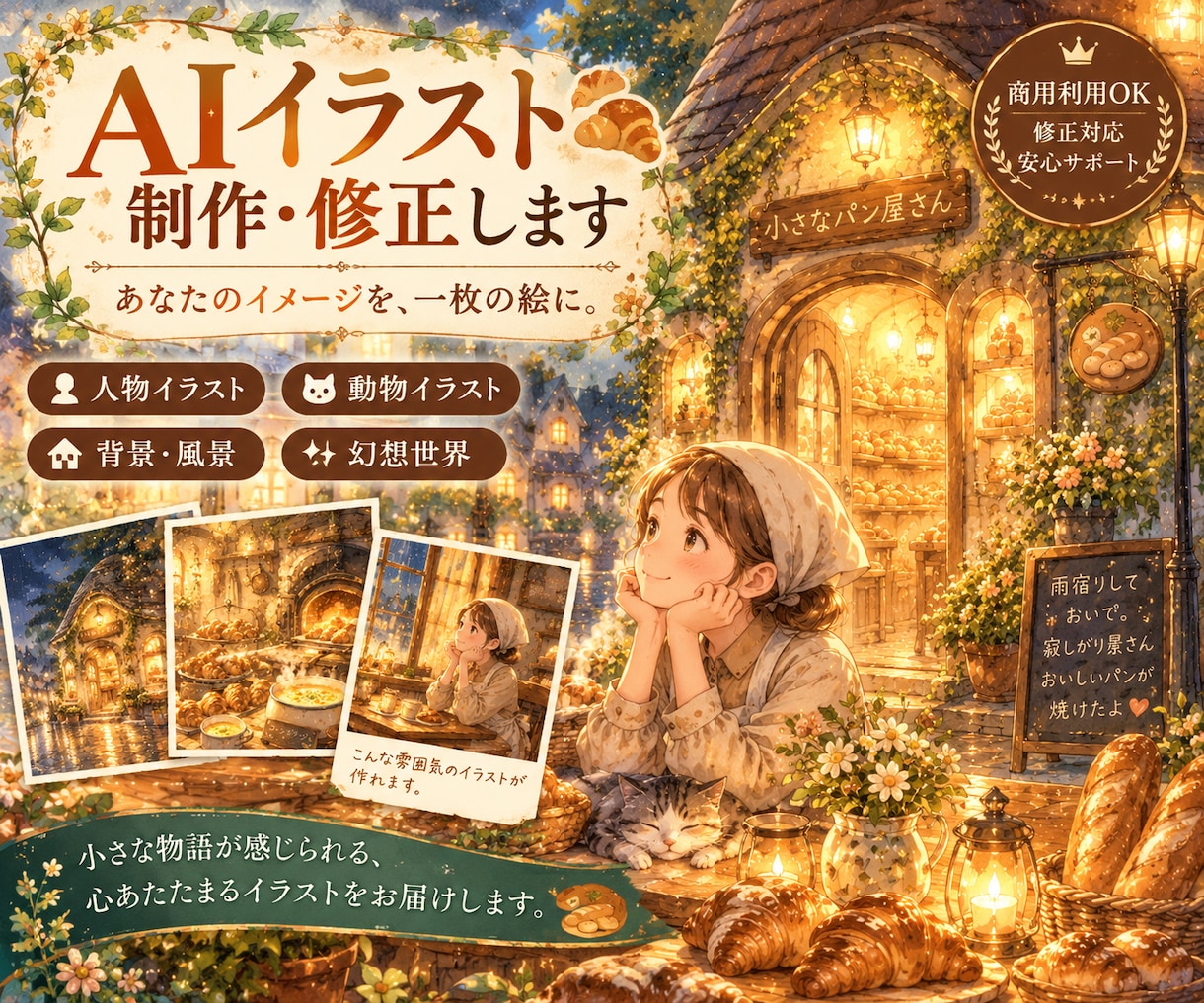 AI生成画像を丁寧に加工・レタッチします 雰囲気を大切に、ご希望に合わせて整えます イメージ1