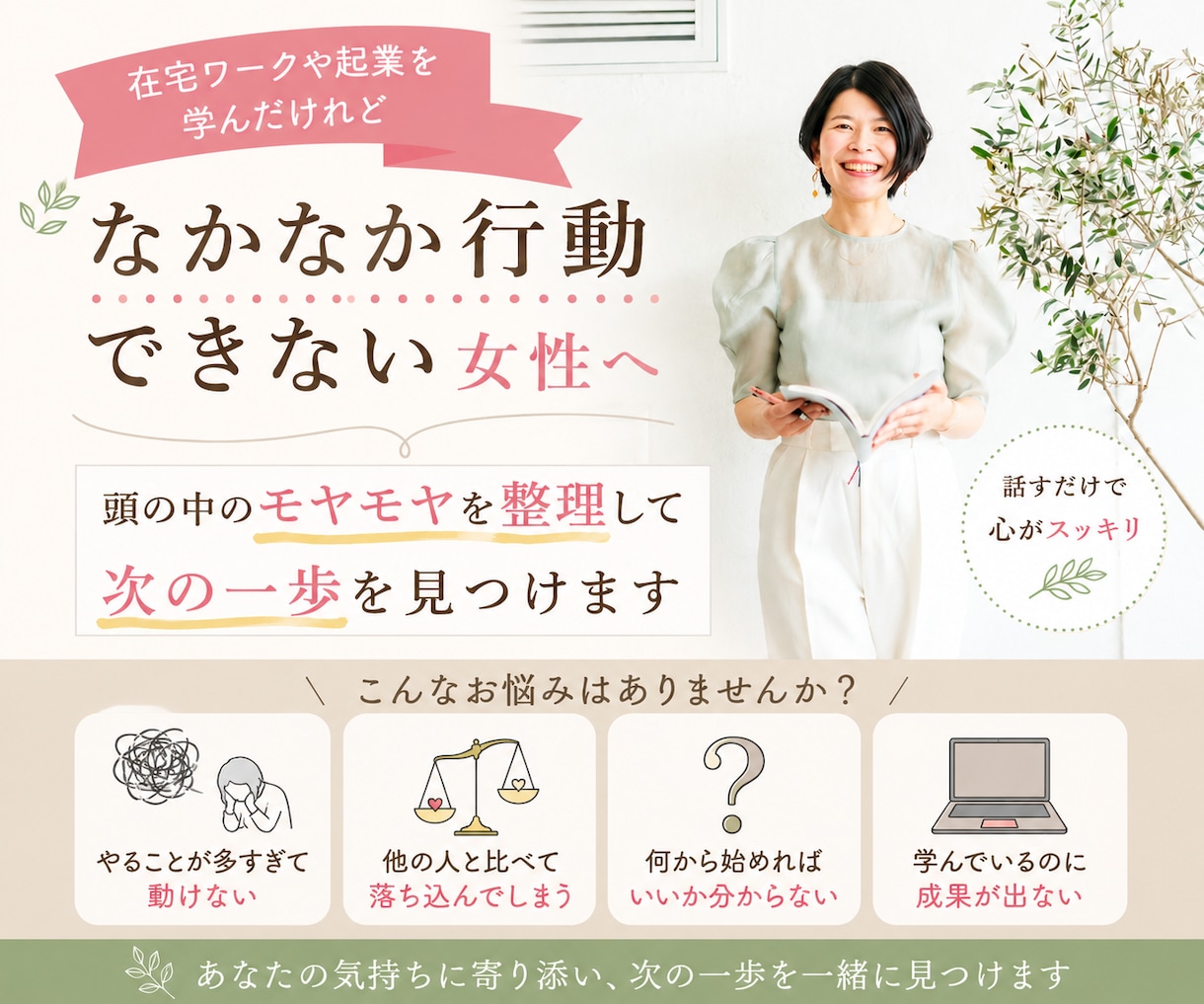 起業や在宅ワークのモヤモヤを整理します 頭の中を整理して次の一歩を見つけます イメージ1