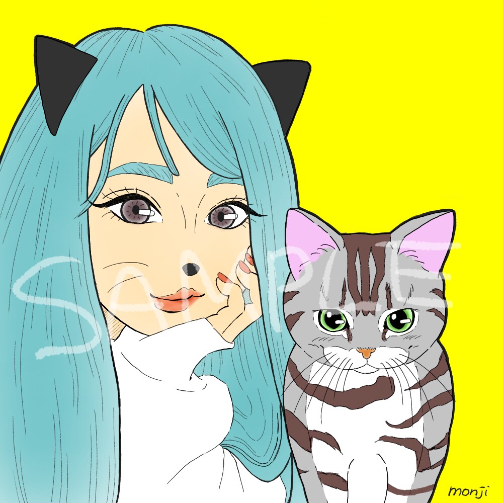 2人目からは1000円！漫画風似顔絵描きます ペットと一緒に、アイコンやプレゼント用などに!! イメージ5
