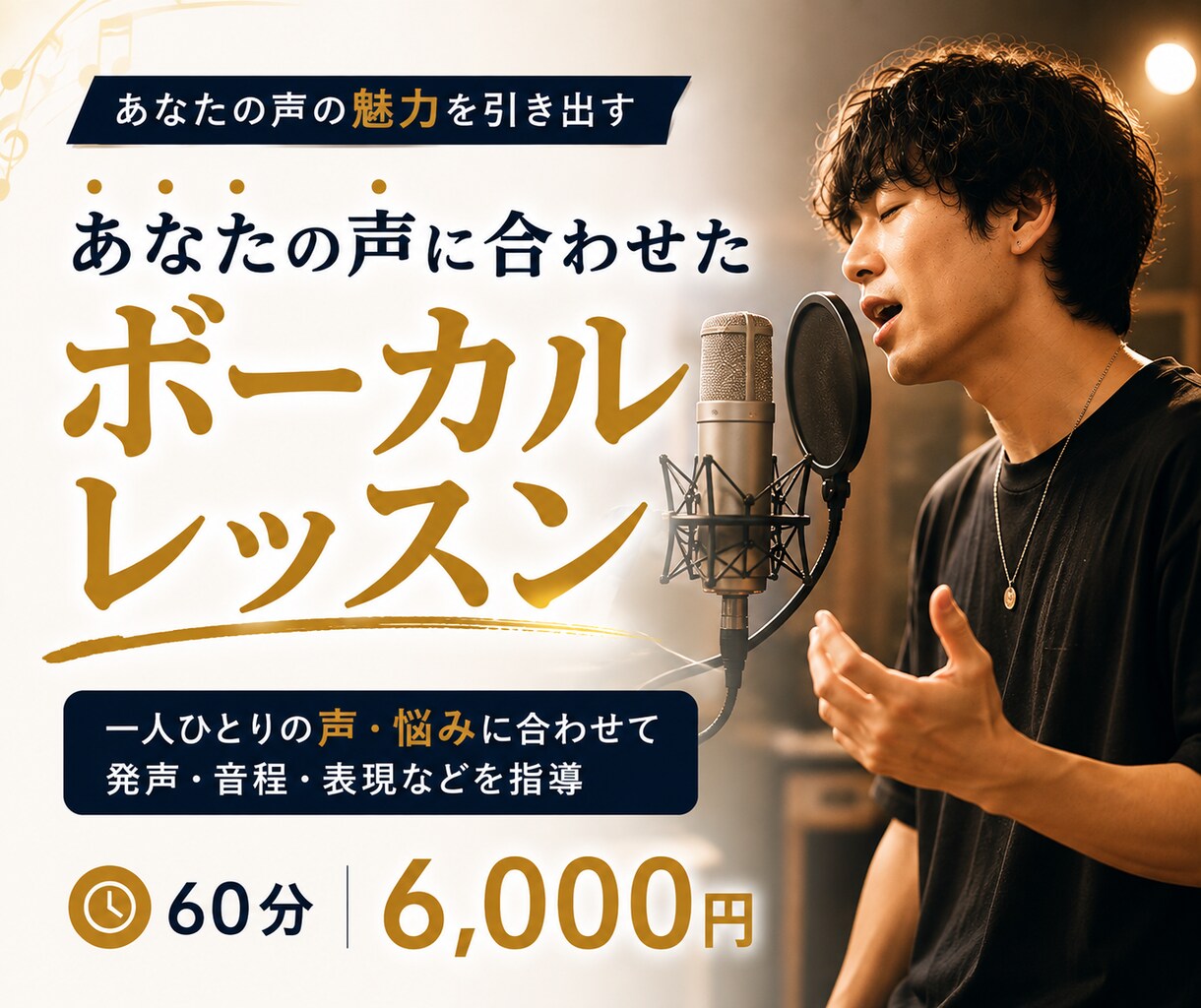 あなたの声の個性を活かすボーカルレッスンします 20年以上の現場経験×講師経験｜上手くだけでなく伝わる声へ イメージ1