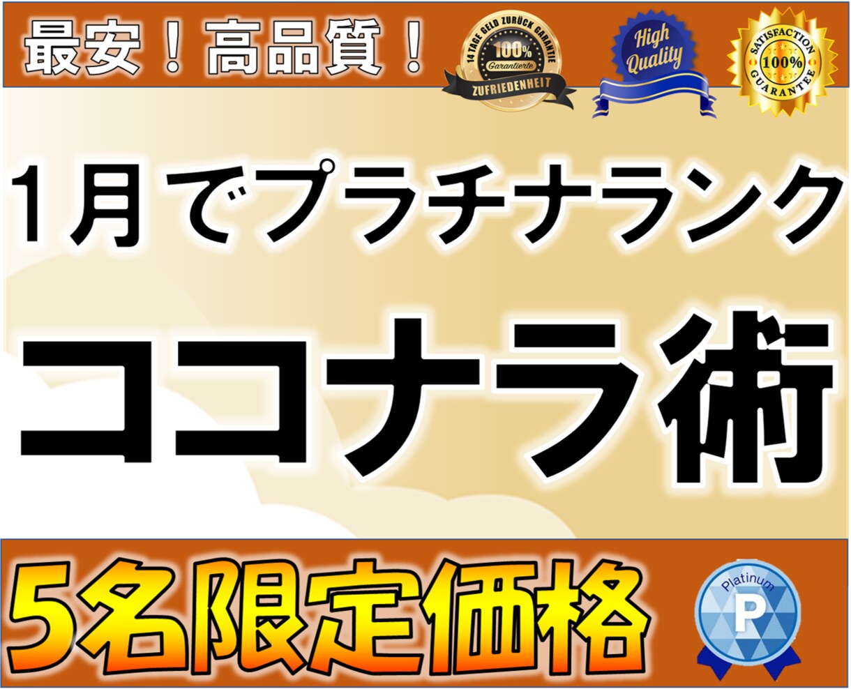 1月でプラチナ！ココナラでの商品の売り方を教えます 売れない方！ランク上げたい方！仕事辞めたい方！実績０の方！ イメージ1