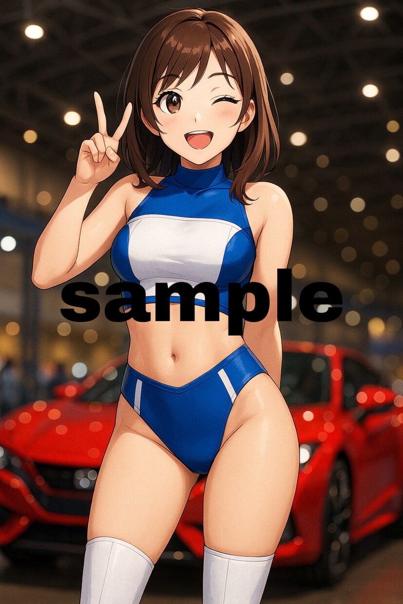 レースクイーン風の高品質イラストを制作します 広告やSNSに映え商用利用OK！爽やかなアニメ風イラスト イメージ2