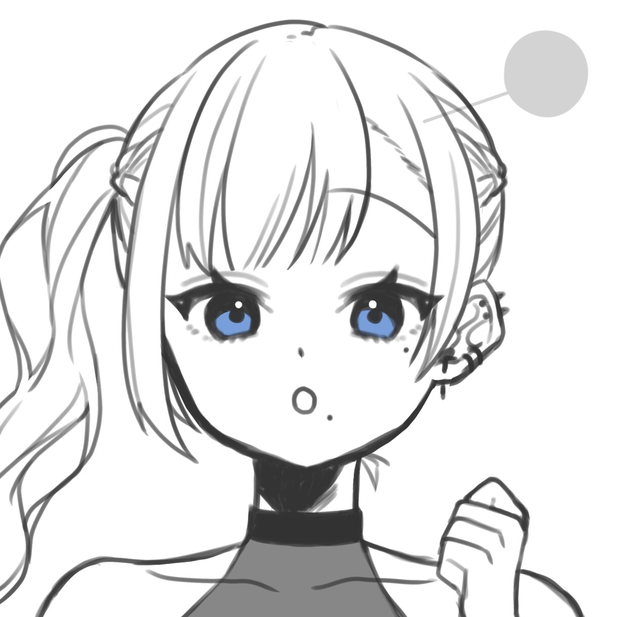 シンプルなアイコン描きます 白黒＋瞳カラーのアイコンです。＋料金で髪・服の彩色承ります。 イメージ2