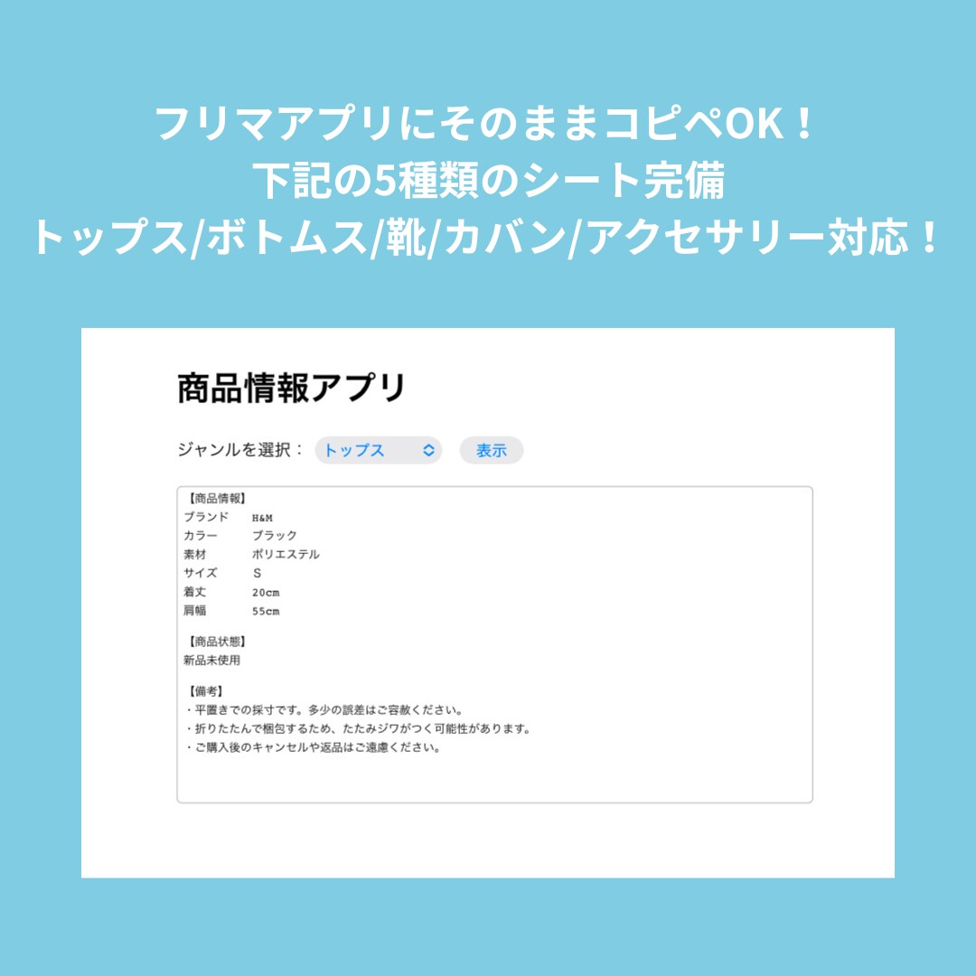 フリマサイト出品の手間を減らします 【初心者OK】簡単コピペ出品！フリマ商品説明文テンプレート イメージ3