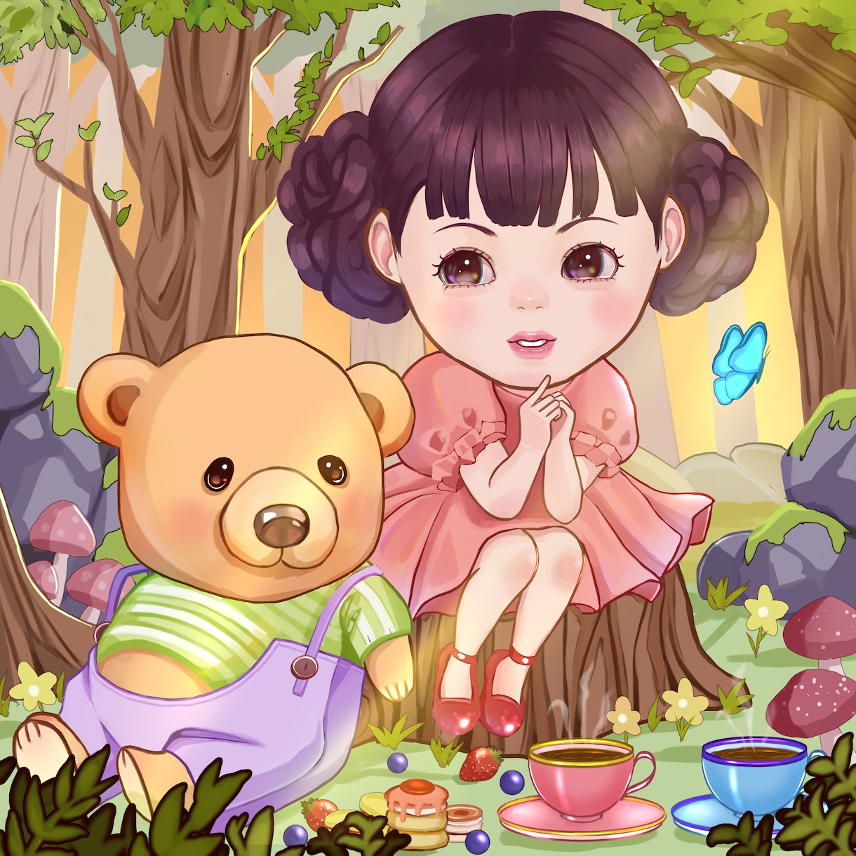 商用利用OK！！キュート可愛いミニイラスト描きます ポーズ・仕草全て可愛いイラストお描き致します イメージ7