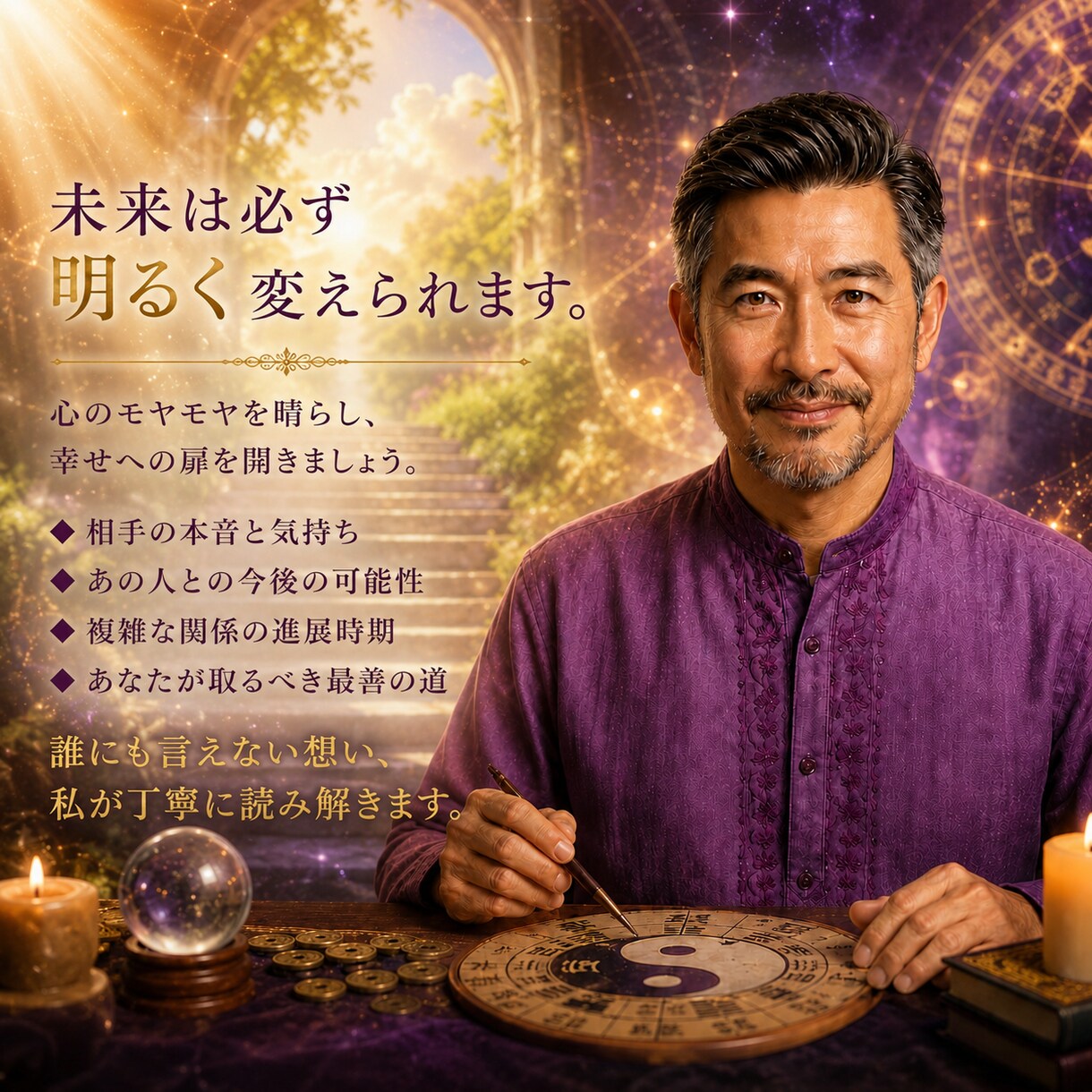 複雑恋愛の行方を易で深く読み解きます 彼の本音とご縁の流れを六十四卦から読み解く鑑定 イメージ1