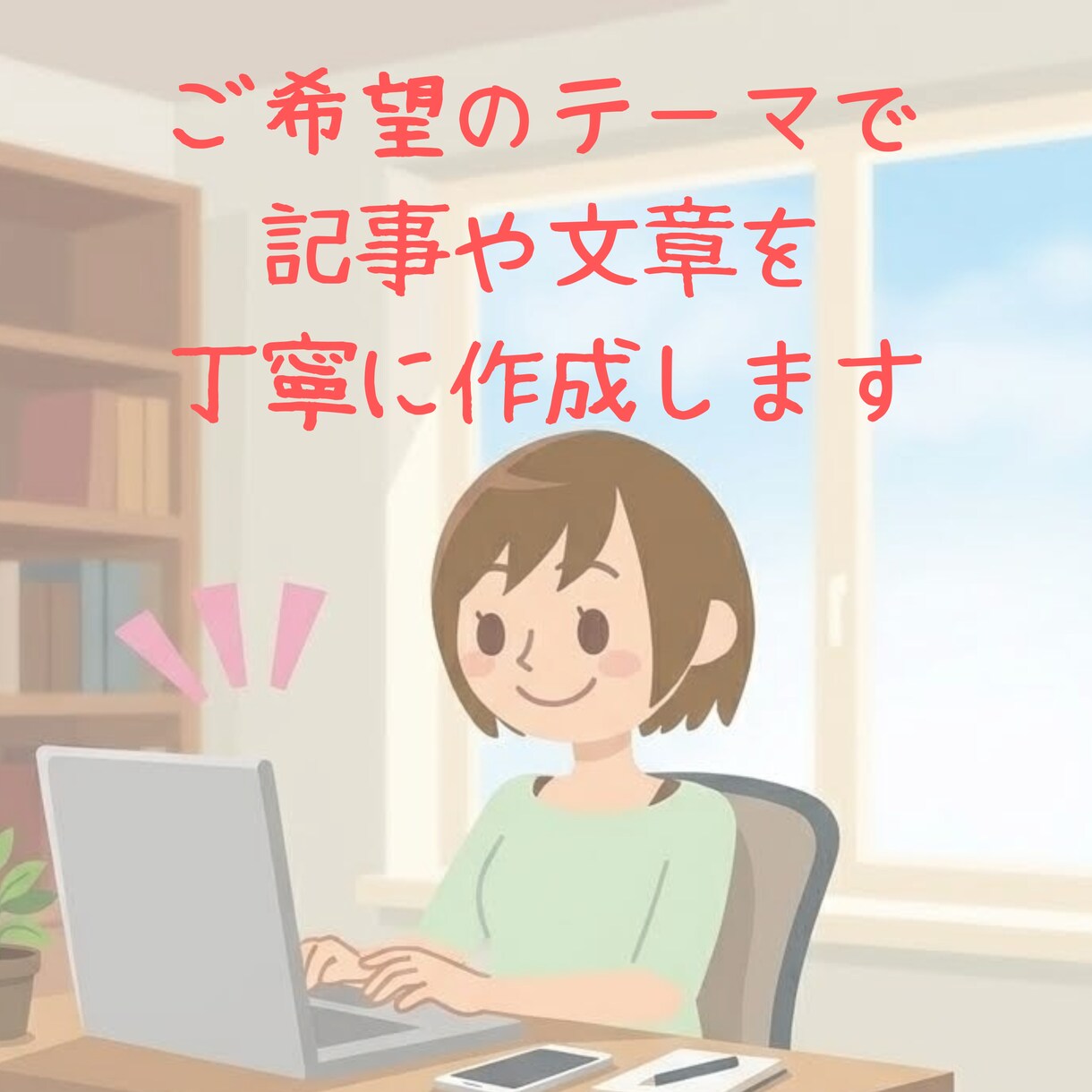 ご希望のテーマで記事や文章を丁寧に作成します ブログやホームページ、Webなどで心に残る文章を作ります イメージ1