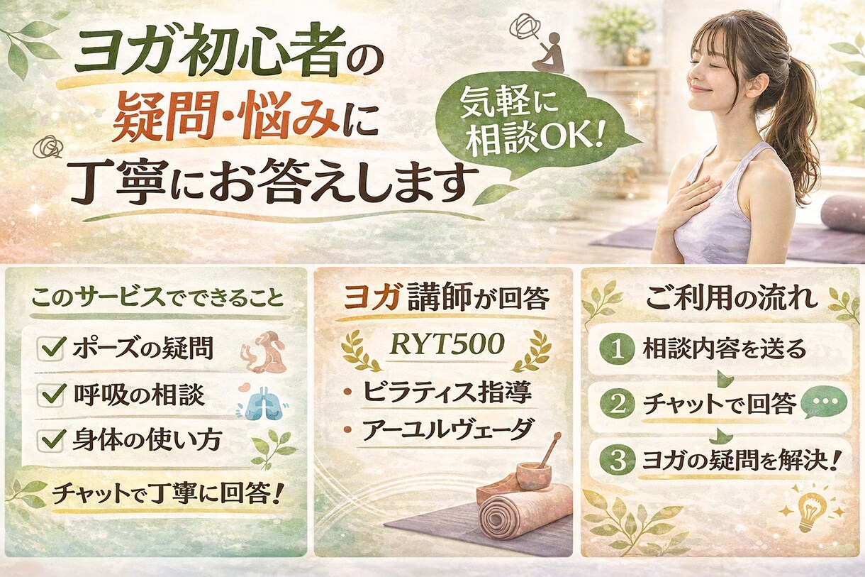 ヨガ・ピラティス初心者の疑問に丁寧にお答えします ポーズ・呼吸・身体の使い方を分かりやすく解説 イメージ2