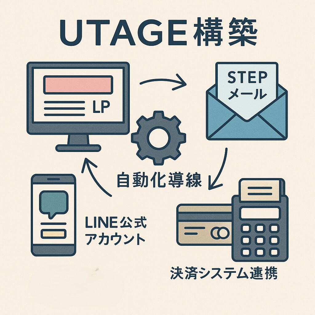 UTAGE構築で自動化導線をサポートします 想いが自然に届く仕組みづくりをサポートします イメージ1