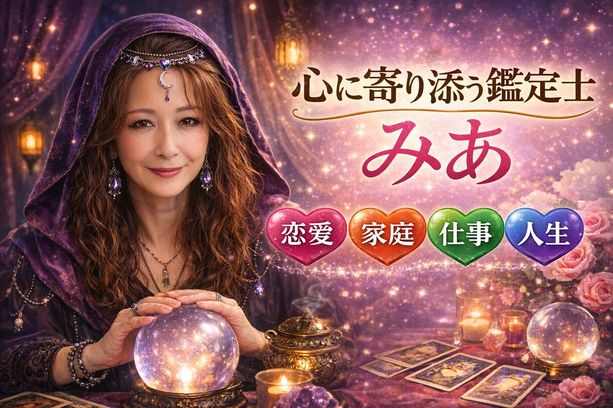鑑定士みあ　東洋×西洋ハイブリッド人生鑑定します 心に寄り添う鑑定士みあが、東洋×西洋の力で人生を読み解きます イメージ1