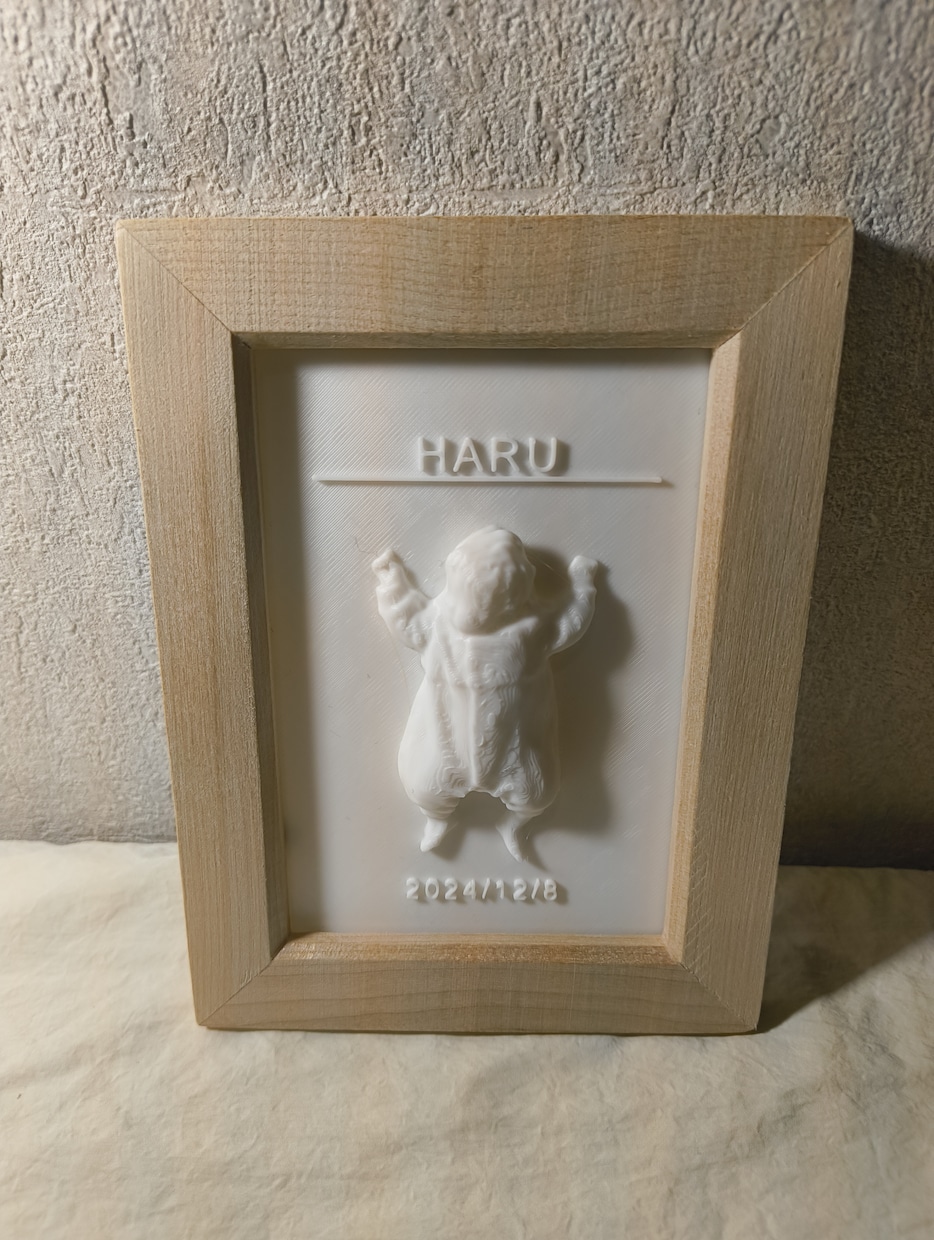 ミニチュアベビーをスキャンデータを基にお作りします ミニチュアベビーをフォトフレームタイプで3Dプリント♪ イメージ2
