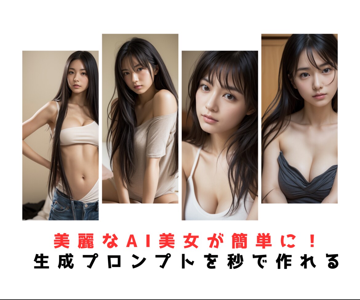 AI美女プロンプト作成エクセルシート作ります カテゴリのプルダウンのみ、自動でプロンプトができる イメージ1