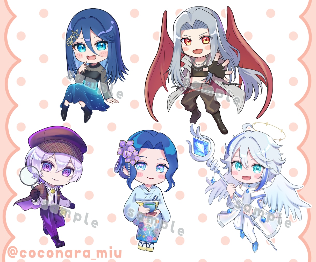 商用料込！かわいいアニメタッチのミニキャラ描きます アイコンやグッズ等に使えるイラスト作成します イメージ1